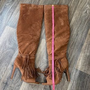 Shoedazzle Brown thigh-high heels Size9.5